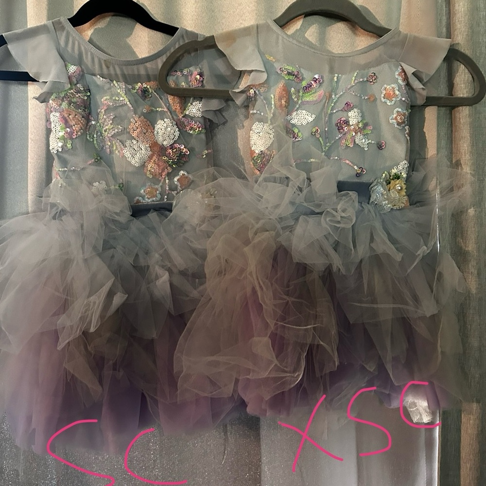 Weissman Kids Costume with Floral Embellishments - Purple and Gray